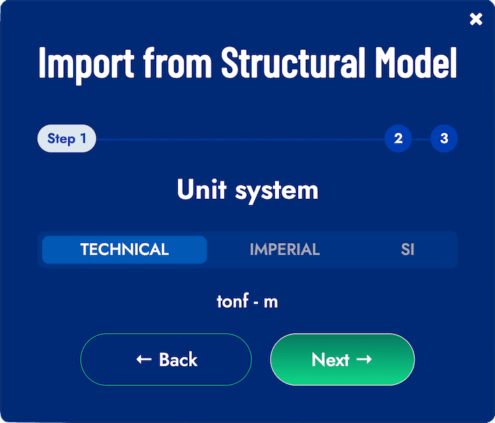 Unit system selection